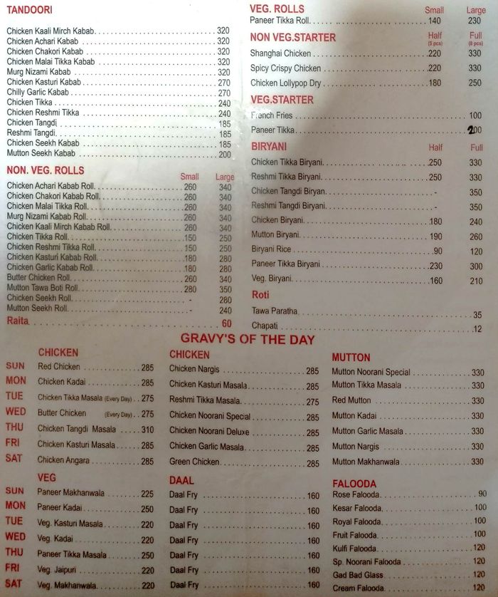 menu