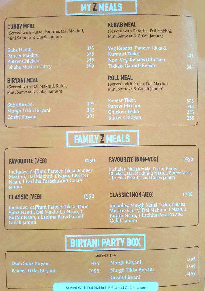 menu