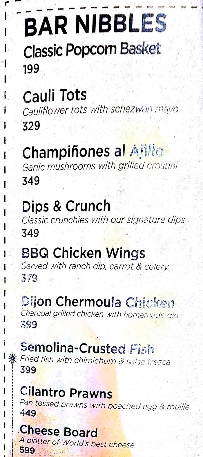 menu