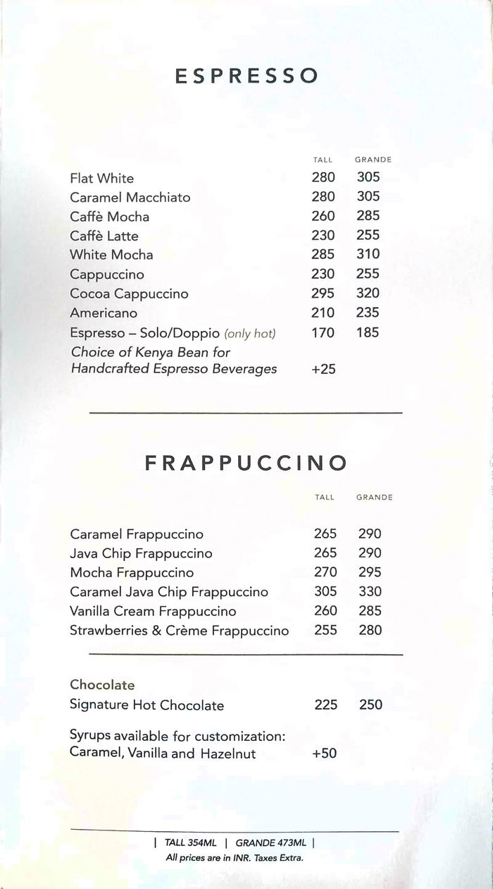 menu