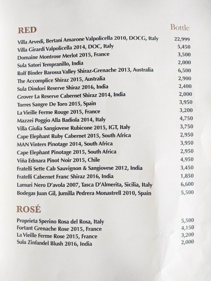 menu