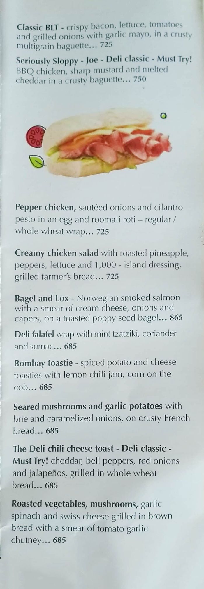 menu
