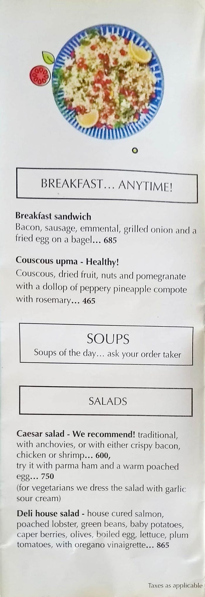 menu