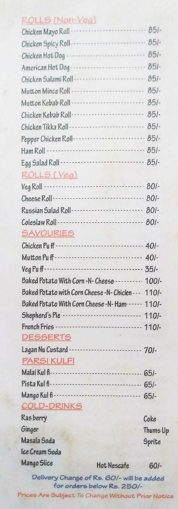 menu