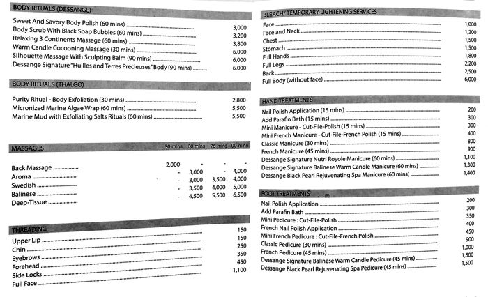 menu