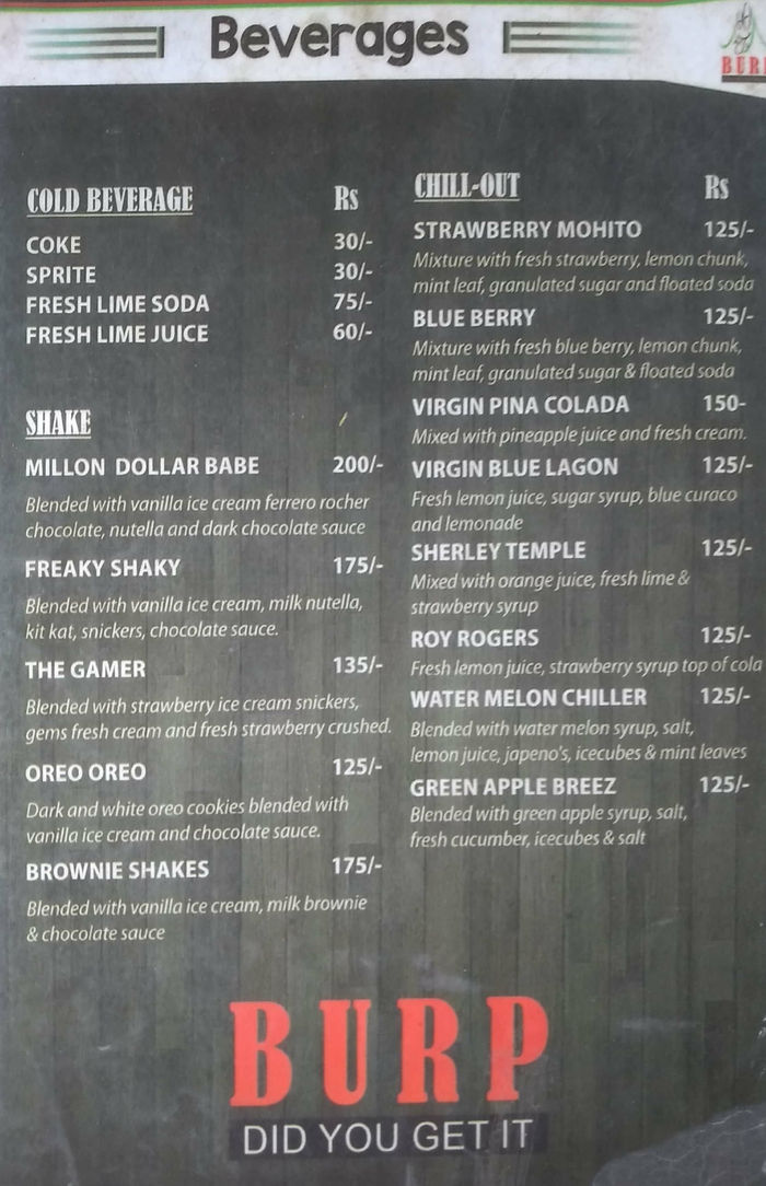 menu