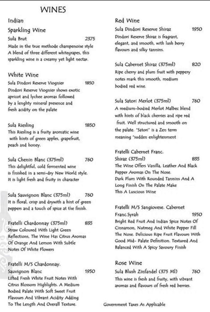 menu