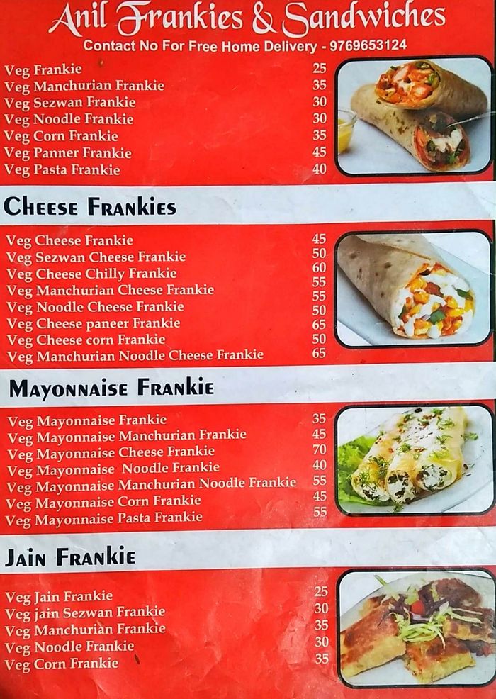 sandwich menu list