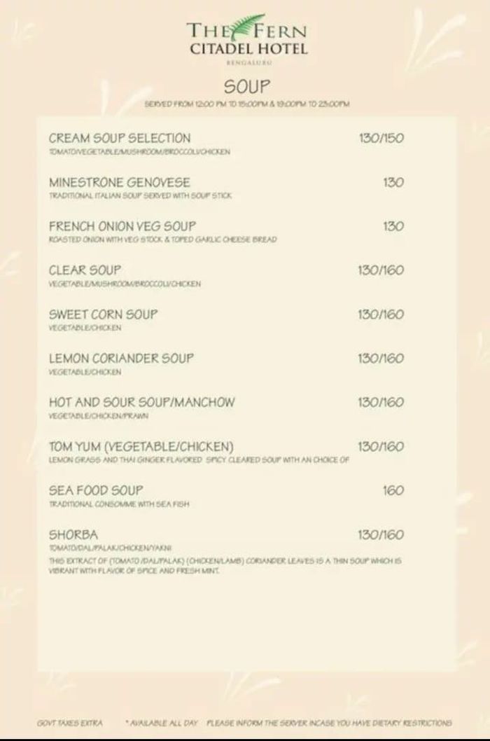 menu
