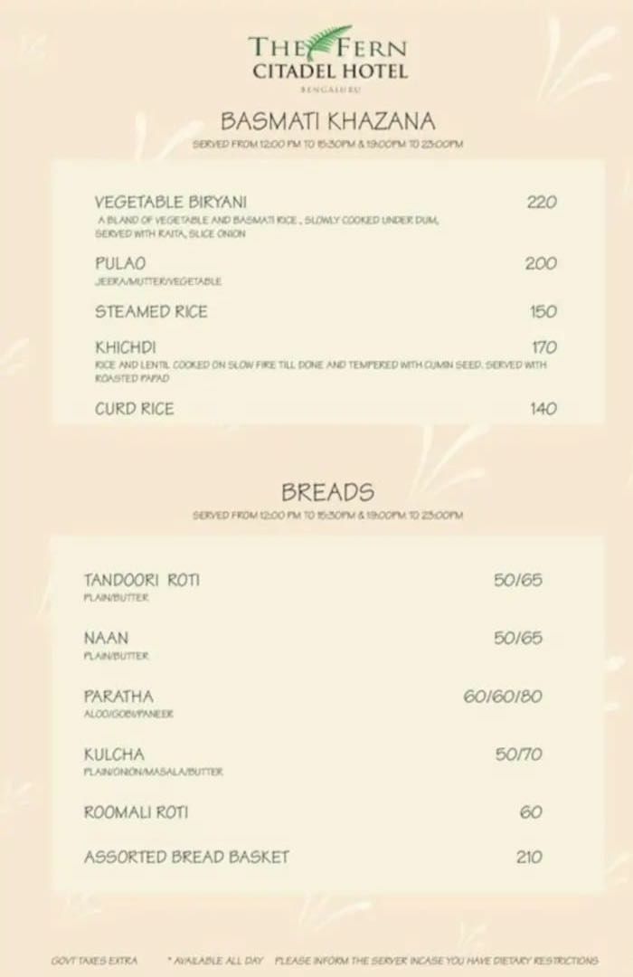menu