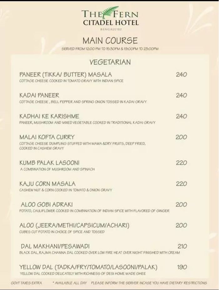 menu