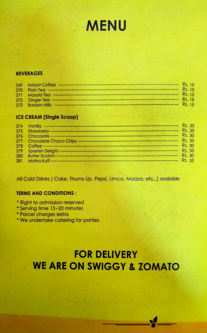 menu