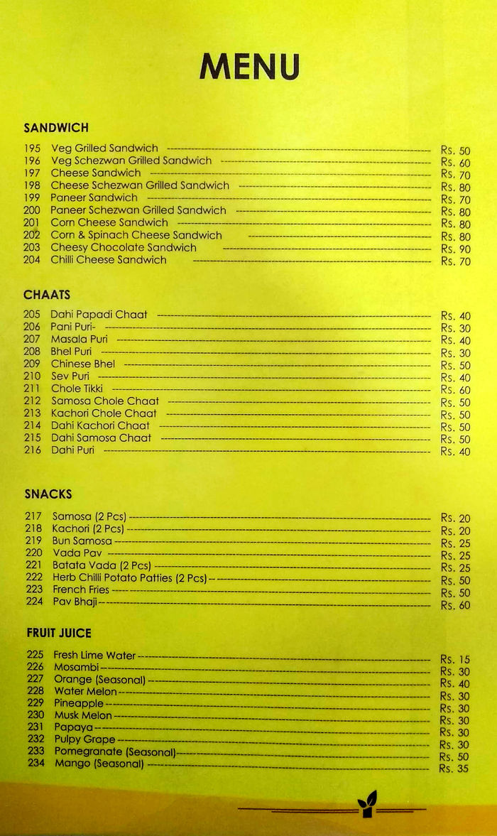 menu