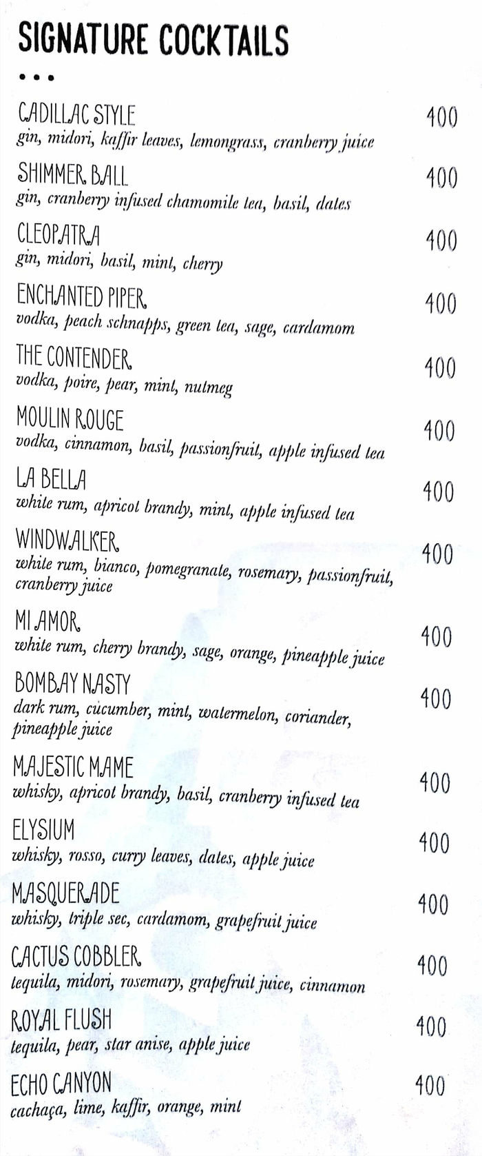 menu