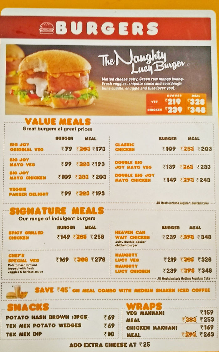 Dunkin' Donuts Menu and Price List for Central Bangalore, Bengaluru ...