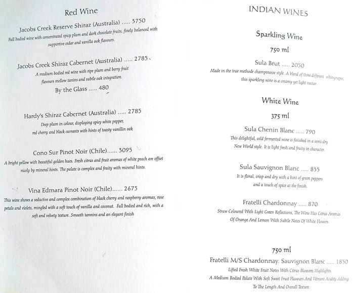 menu