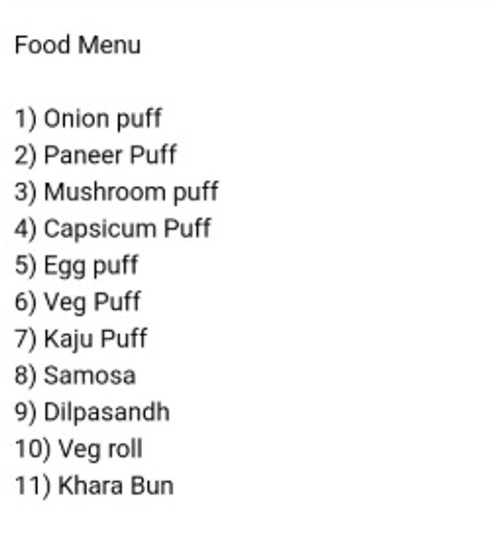 menu