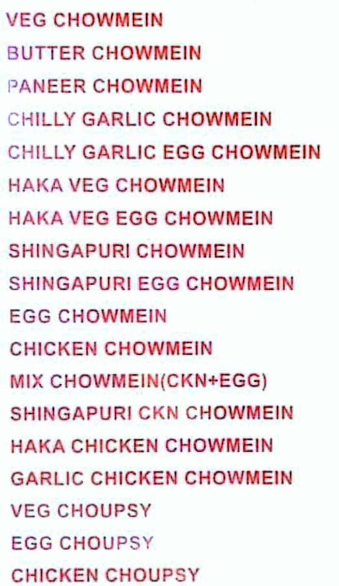 menu
