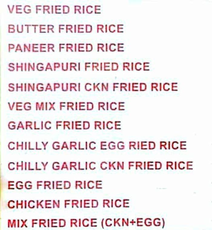 menu