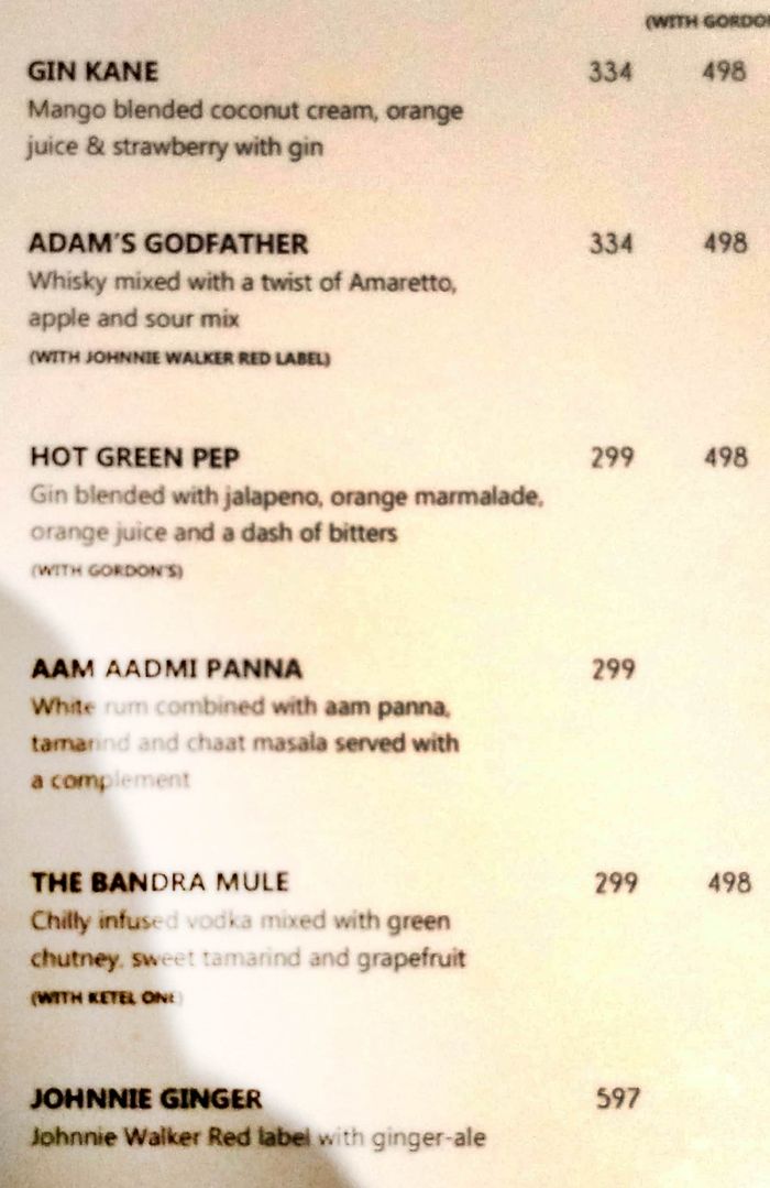 menu