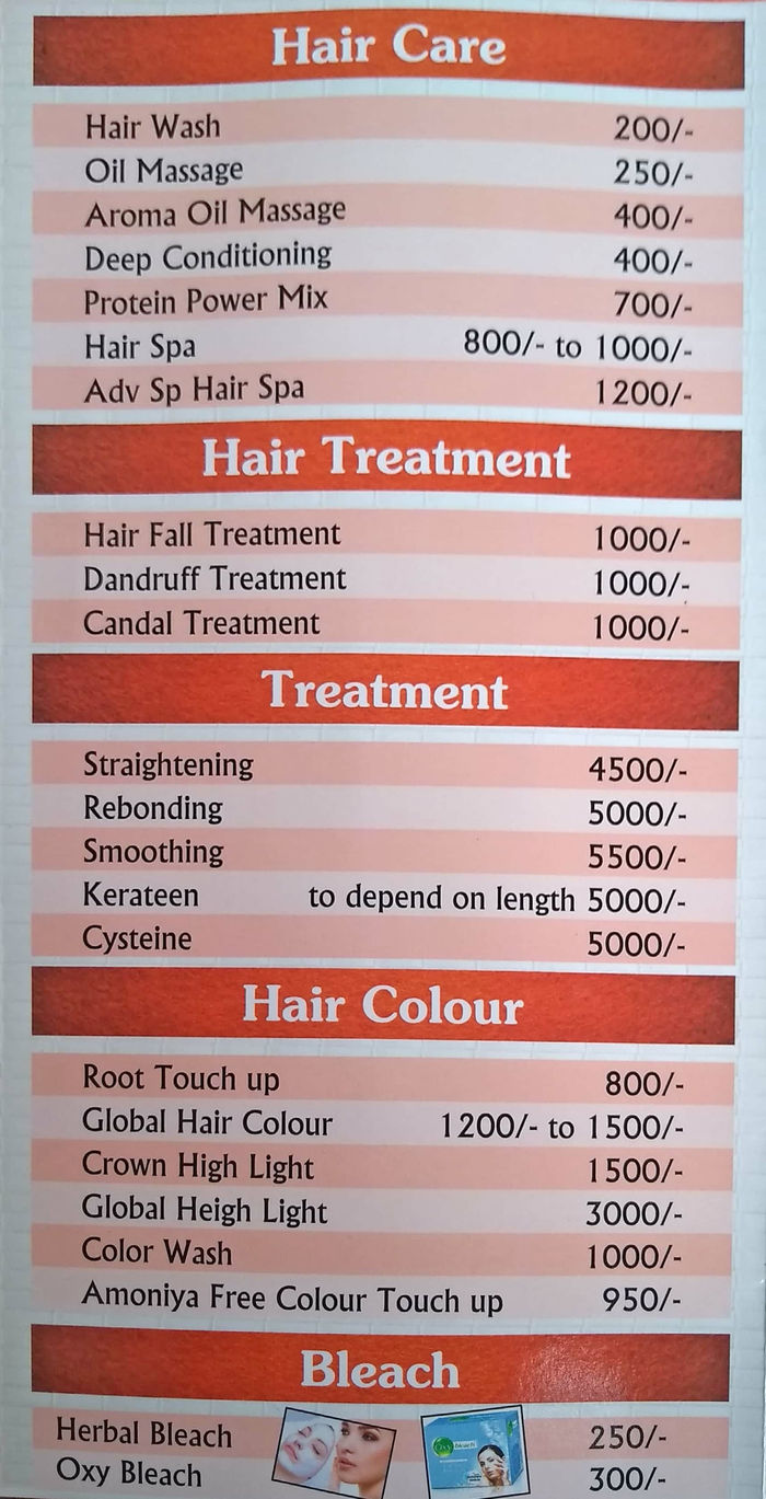 Lovely Ladies Beauty Parlour Menu And Price List For Ghatkopar East 