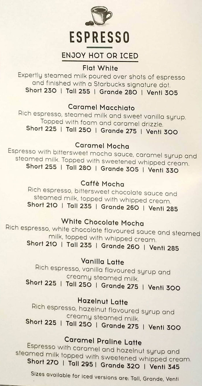 menu