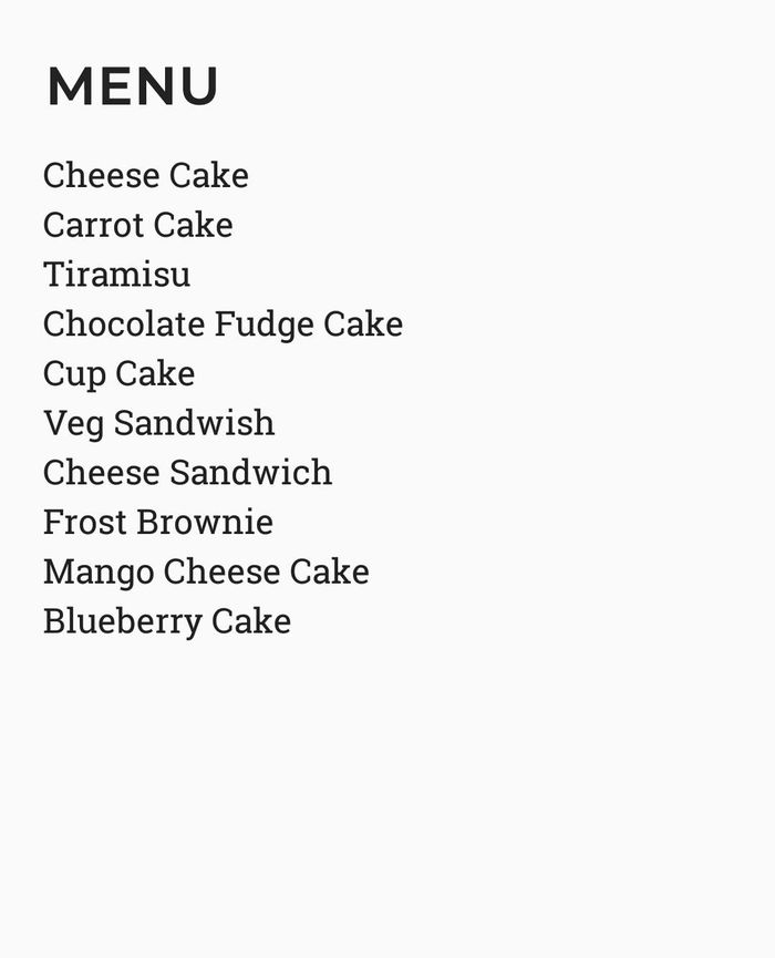 menu