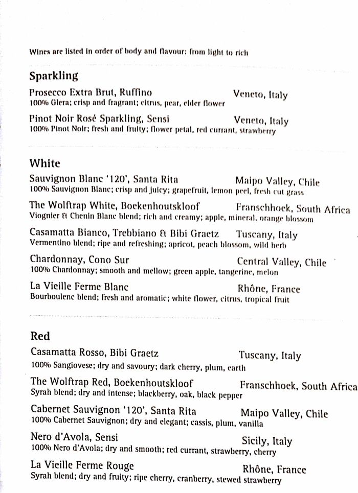 menu