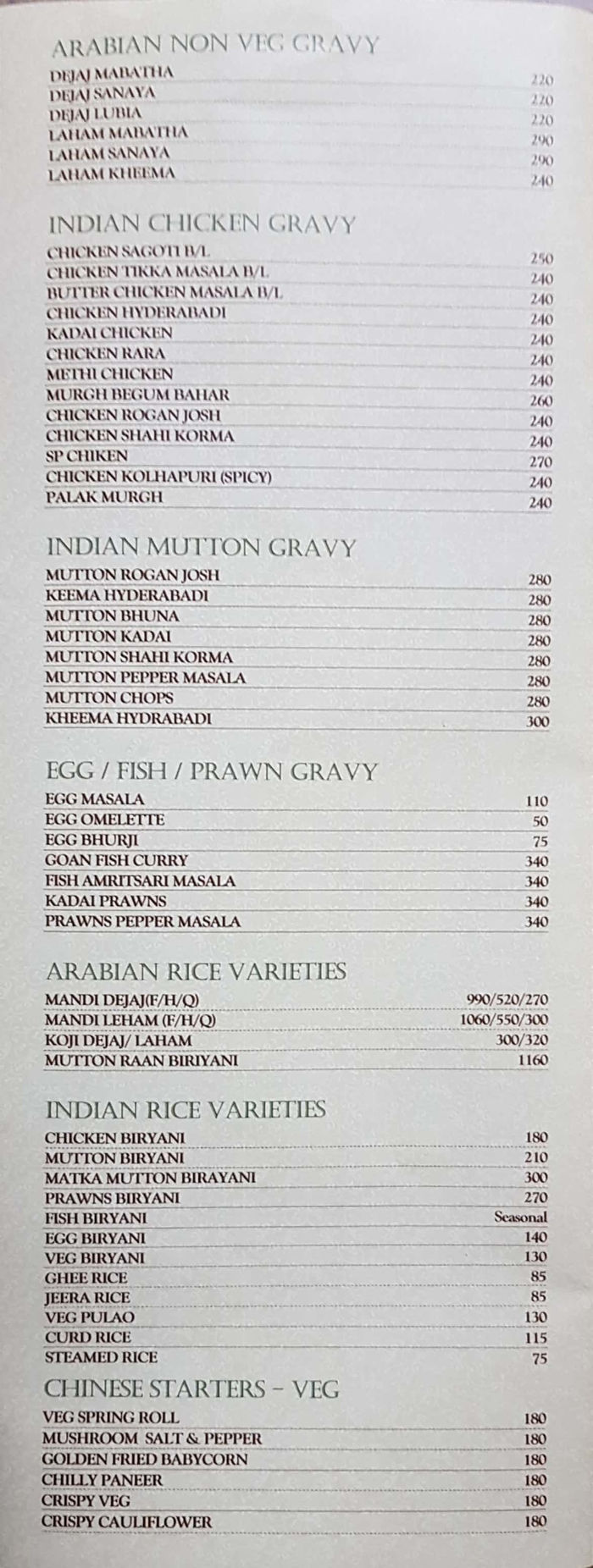 menu