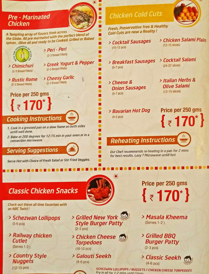 Nothing But Chicken Menu And Price List For Andheri East, Mumbai ...