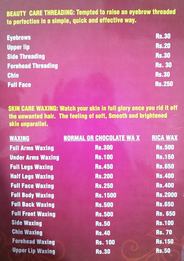 Shine Bond Unisex Salon Menu and Price List for Indiranagar, Bengaluru |  