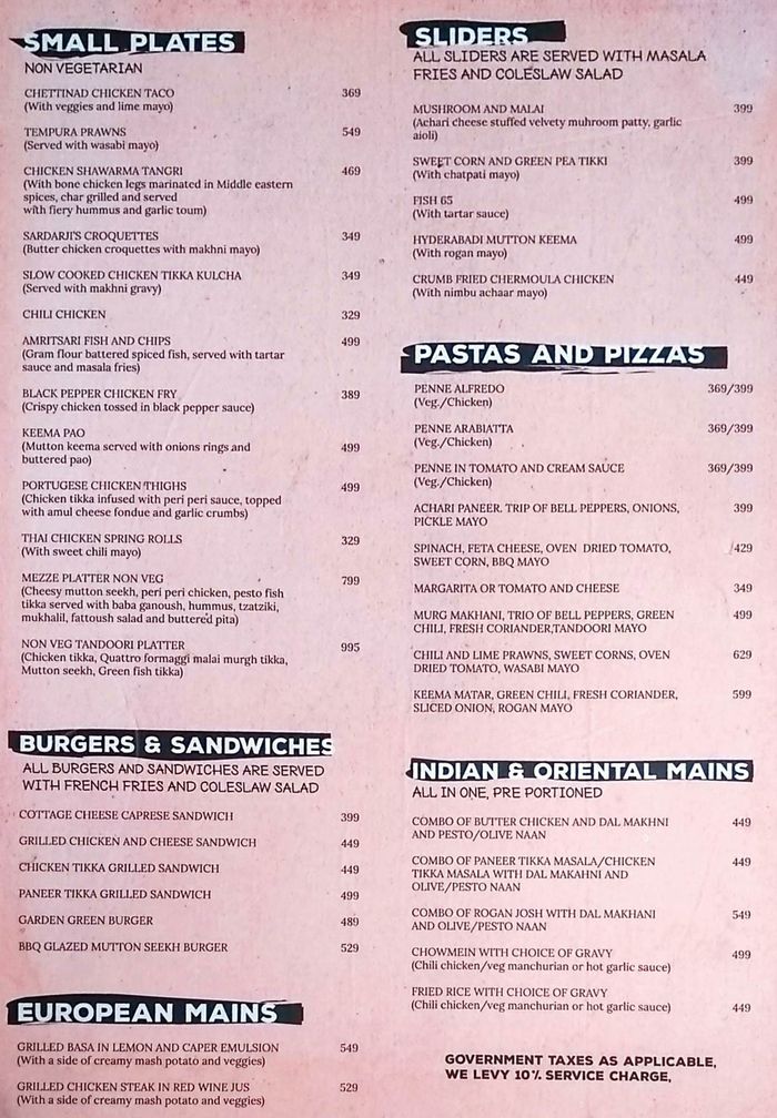 menu