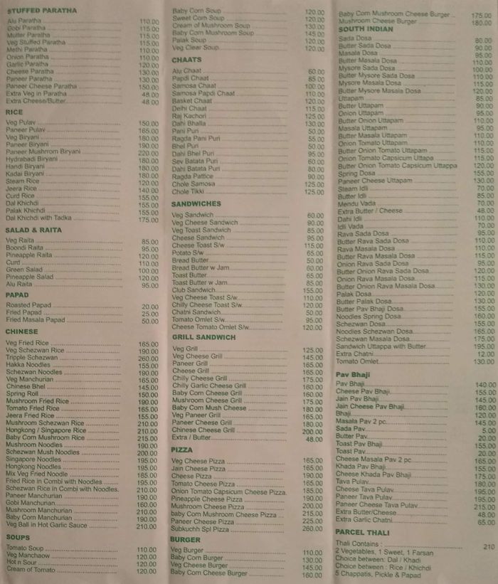 menu