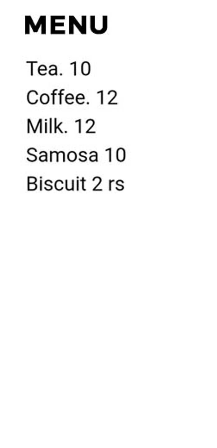 Bismillah Tea House Menu and Price List for Shivaji Nagar, Bengaluru