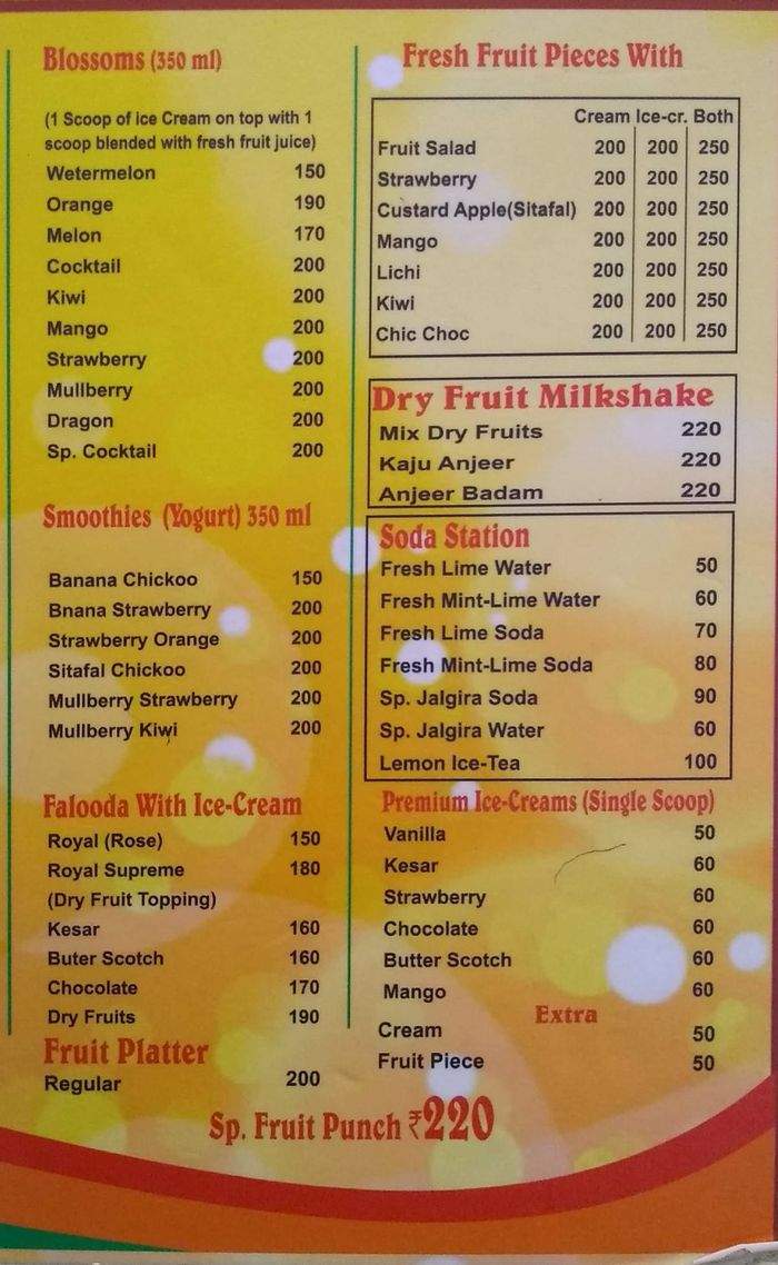 menu