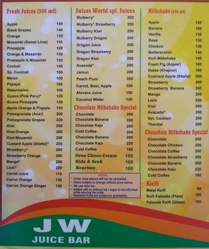 menu