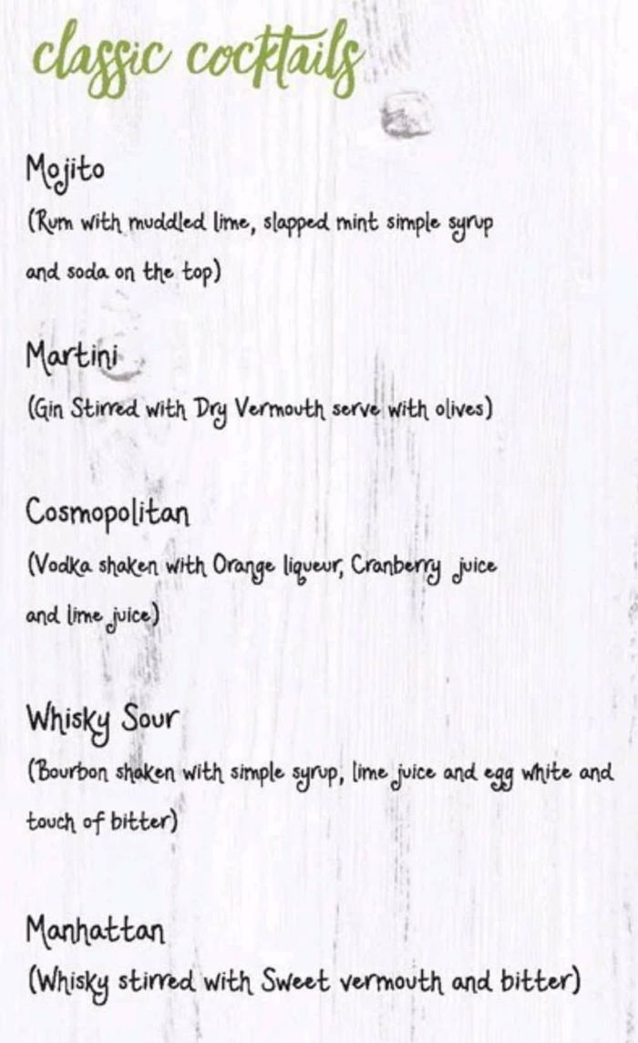 menu