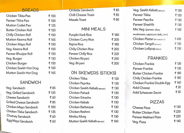 menu