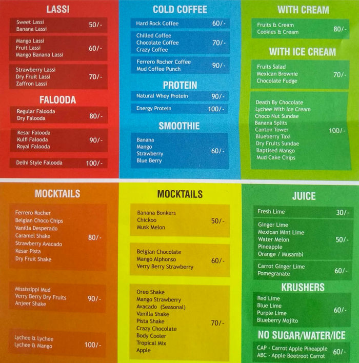 menu