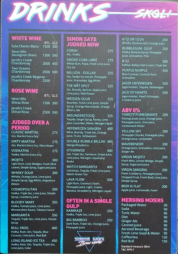 menu
