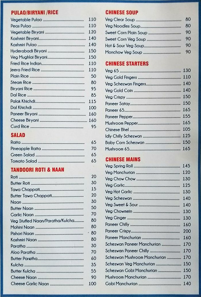 menu