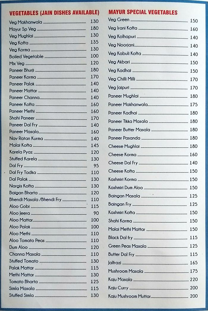 menu