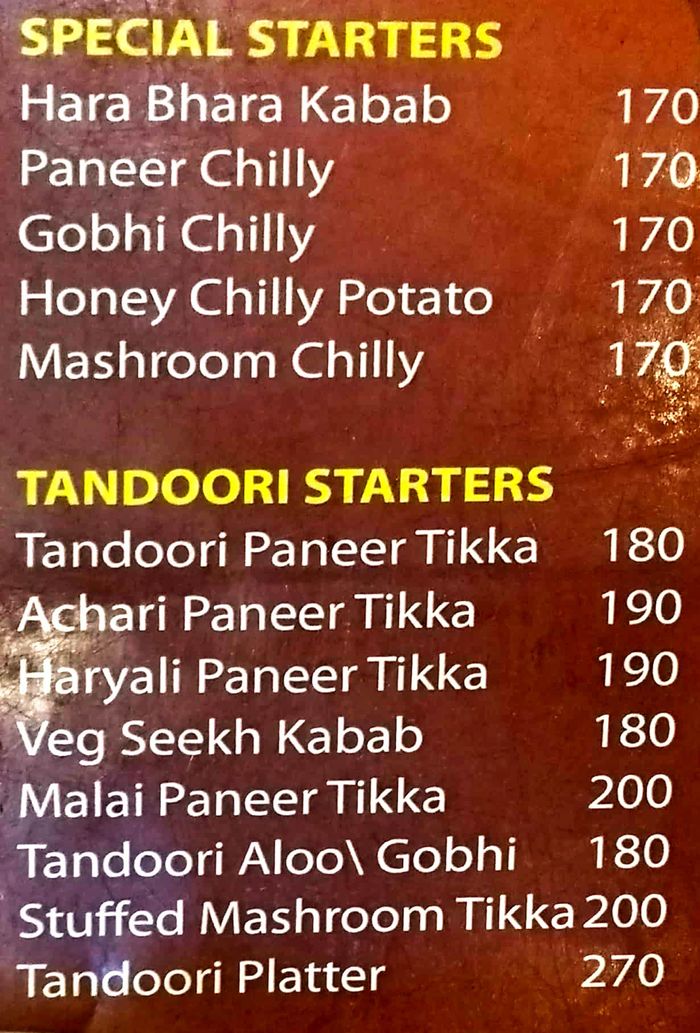 menu