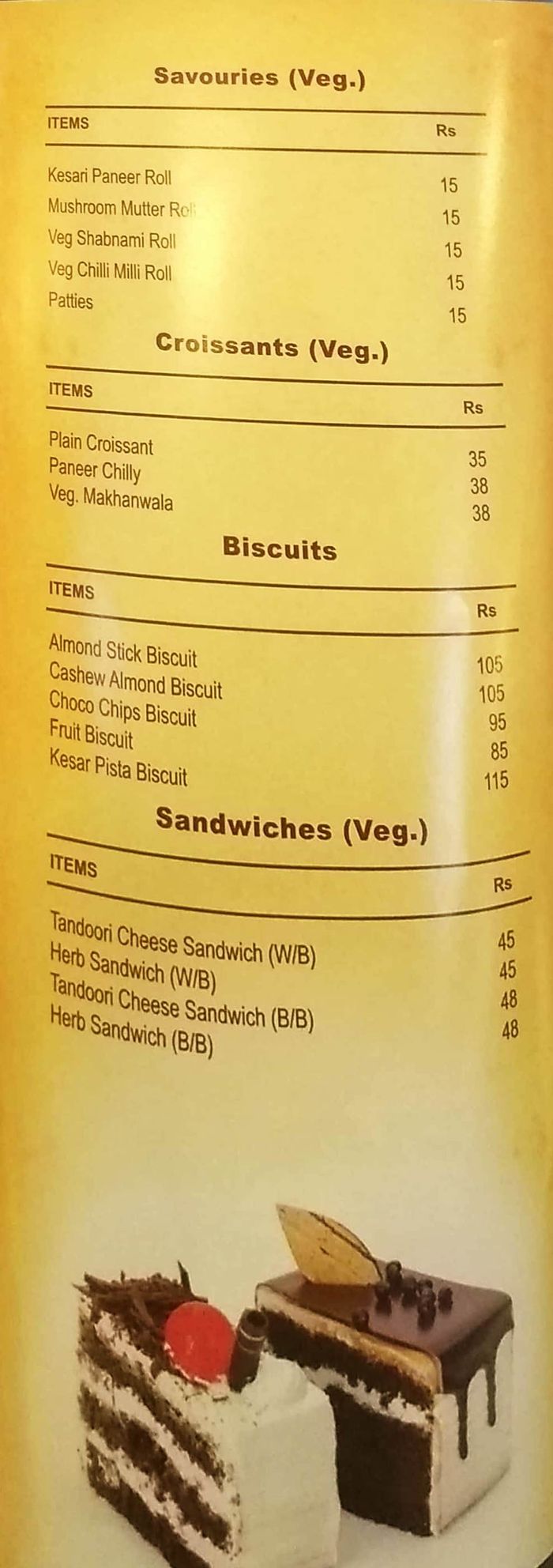 Ribbons & Balloons Menu and Price List for Mulund West, Mumbai