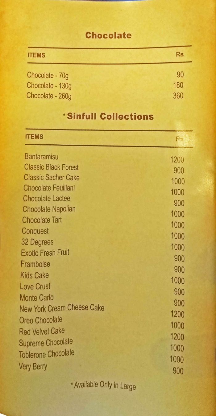 Ribbons & Balloons Menu and Price List for Mulund West, Mumbai