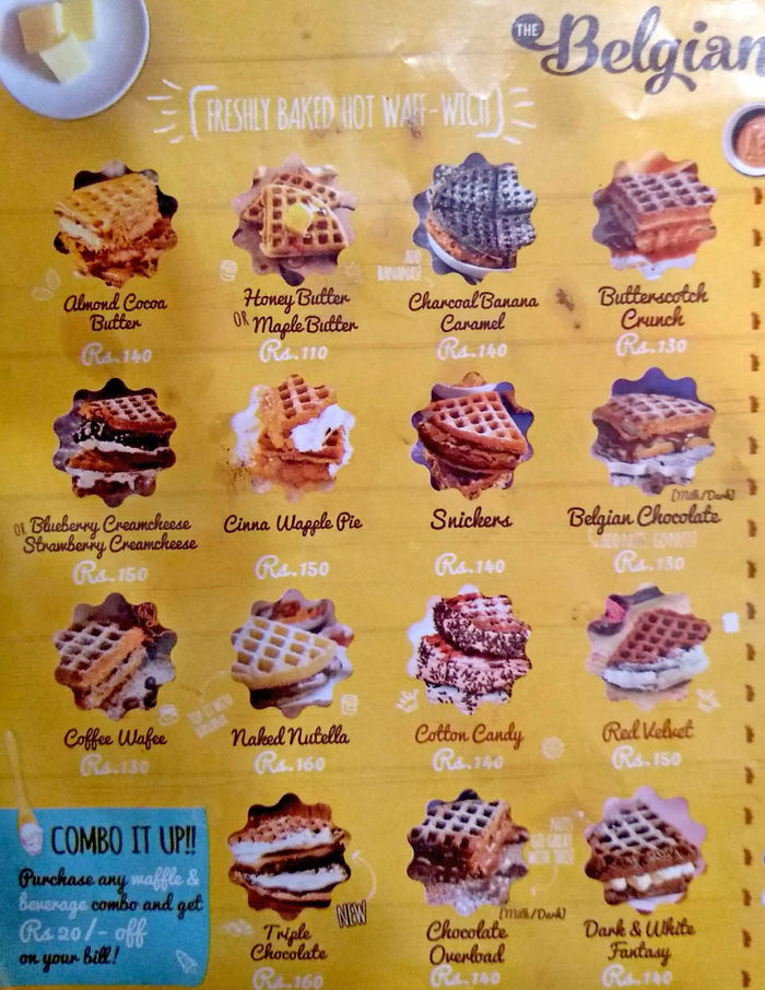 The Belgian Waffle Co. Menu and Price List for Matunga East, Mumbai