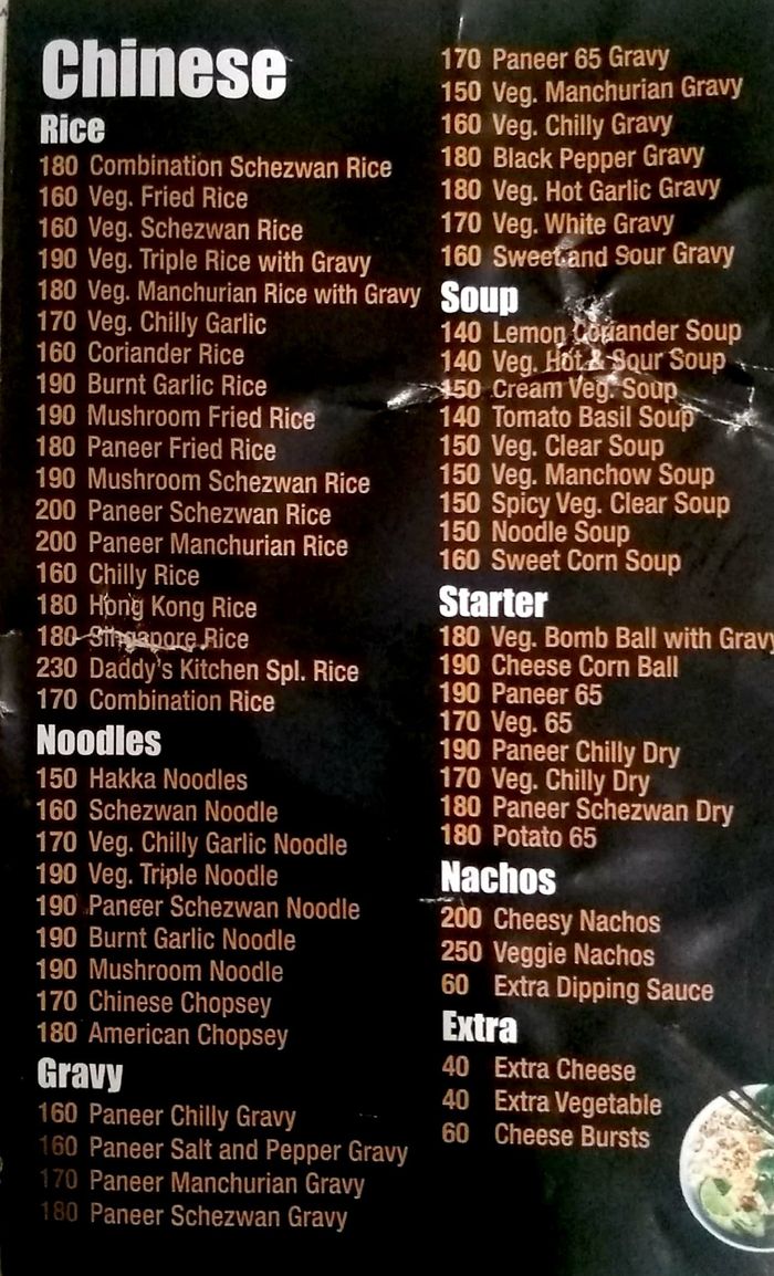 Daddy S Kitchen Menu And Price List For Borivali West Mumbai Nearbuy Com