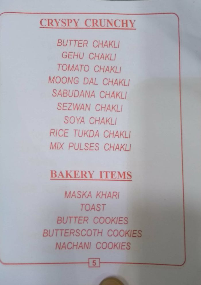 Tip Top Menu and Price List for Ghatkopar East, Mumbai