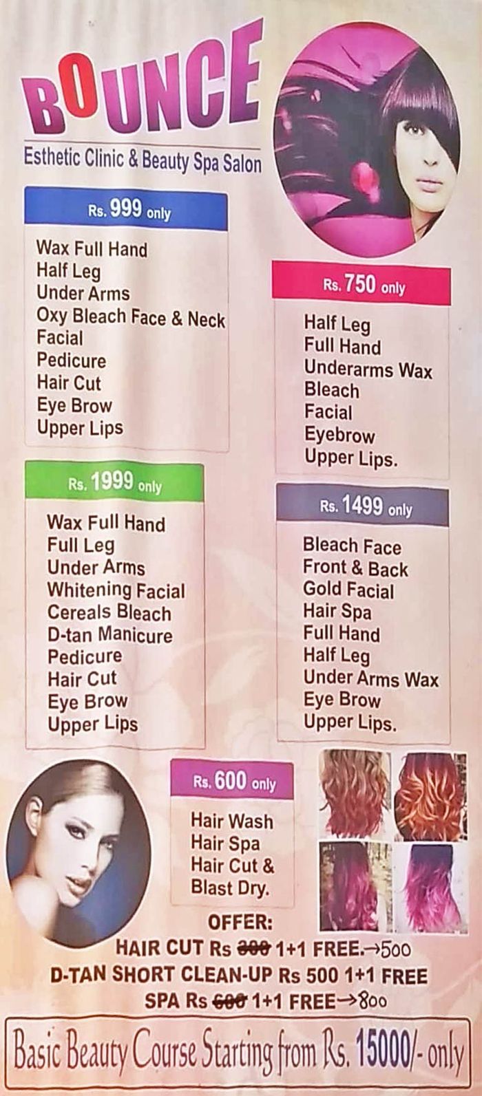 Bounce Menu and Price List for Kandivali West, Mumbai