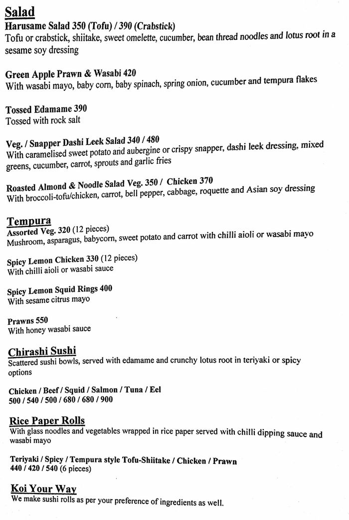 menu